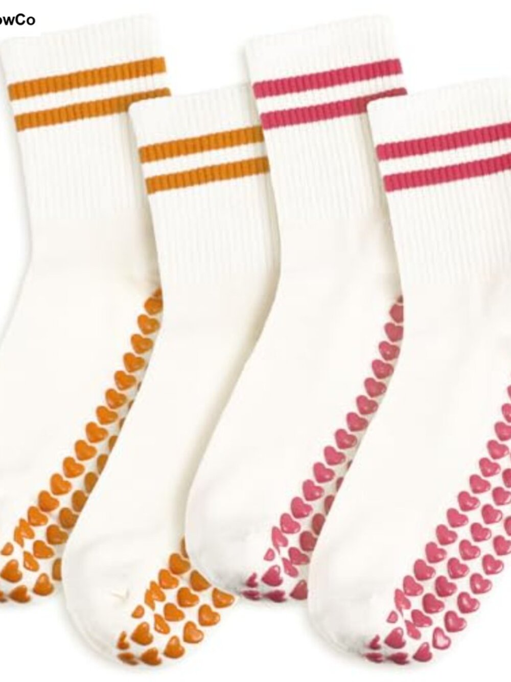 2 Pairs Women's Grippy Yoga Pilates Socks Non-Slip Ruffle